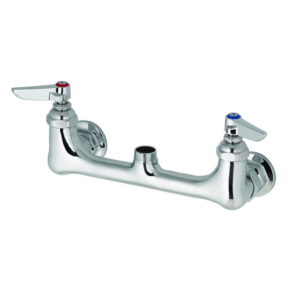 T&S B-0230-CR-LN Sink Mixing Faucet w/o Nozzle, Wall Mounted, 8" Centers
