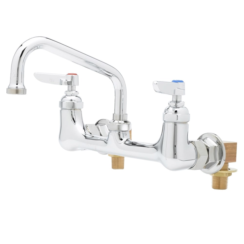 T&S B-0231-KIT Wall Mount Faucet - 12" Swing Spout, 8" Centers
