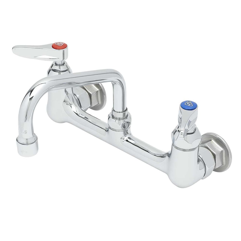 T&S B-0232 Splash Mount Faucet - 6" Swing Spout, 8" Centers