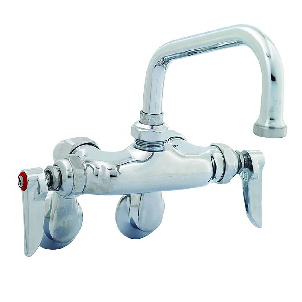 T&S B-0237 Splash Mount Faucet - 6" Swing Spout, Adjustable Centers
