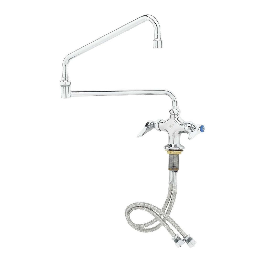 T&S B-0268 Mixing Faucet w/ 1 Hole Base, 24" Double Joint Swing Nozzle
