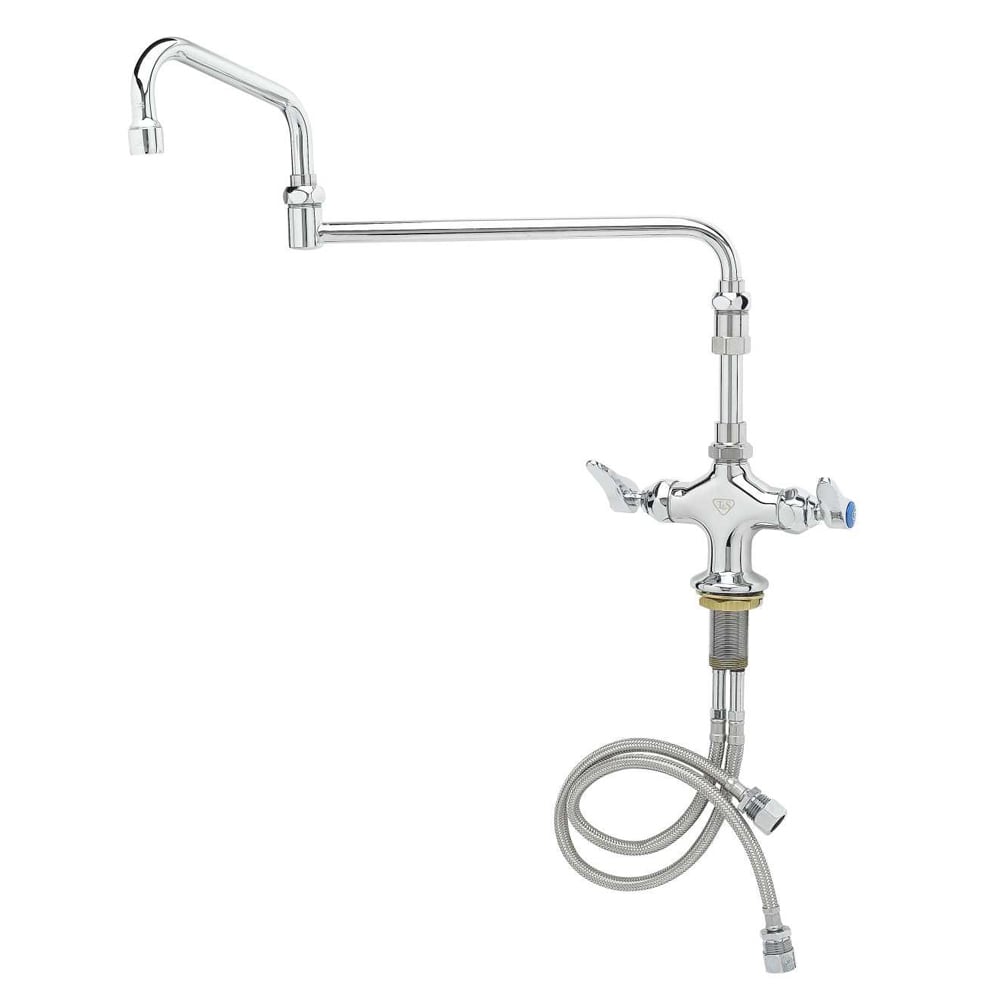 T&S B-0268-01 Mixing Faucet w/ 1 Hole Base, 18" Double Joint Swing Nozzle