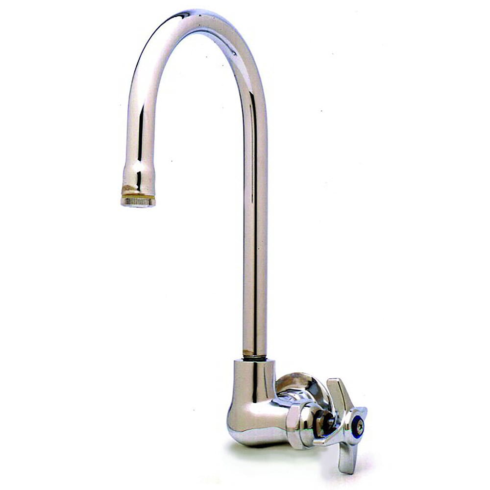 T&S B-0310 Splash Mount Faucet w/ 5 3/4" Swing Gooseneck Nozzle