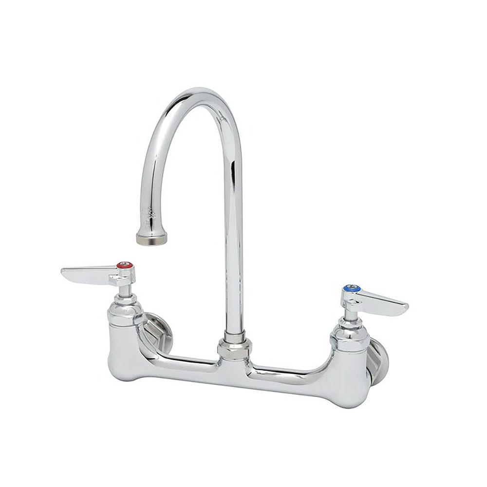 T&S B-0331 Splash Mount Faucet - 6" Swivel Gooseneck Spout, 8" Centers
