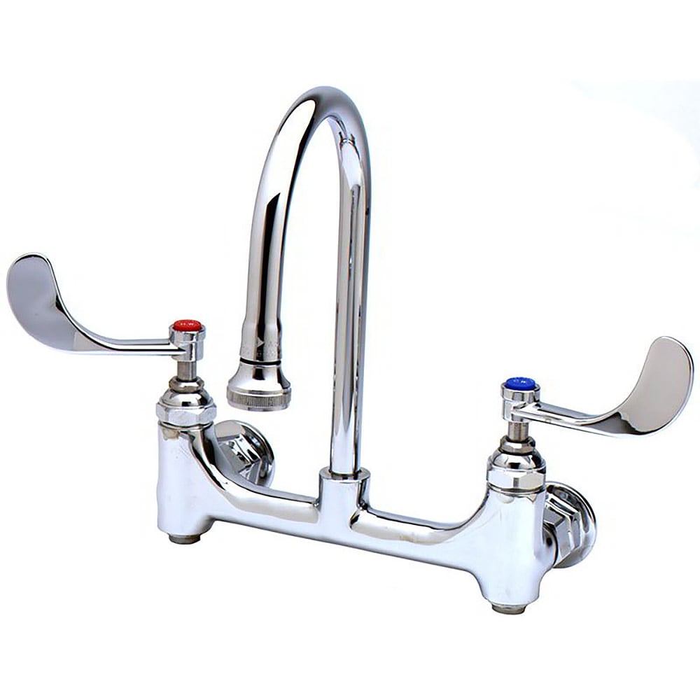 T&S B035204 Surgical Sink Faucet, Built-In Stops, 5 1/2" Spread Rigid Gooseneck