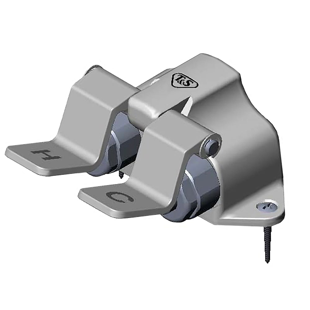 T&S B-0502-SL Double Pedal Valve, Floor Mounted, 2 1/2" Centers, Slow Close