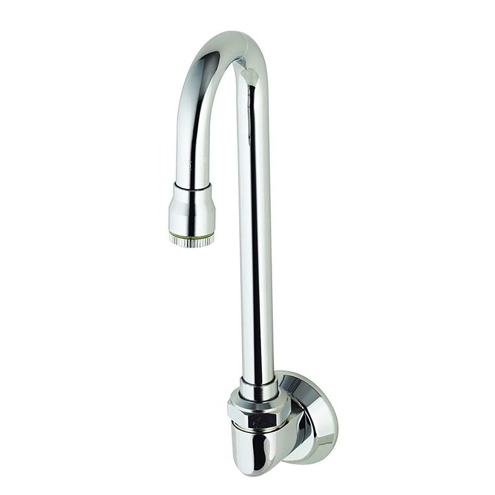 T&S B-0529-01 Swivel Gooseneck Spout, Wall Mounted, 2 3/4" Spread, Plain Tip