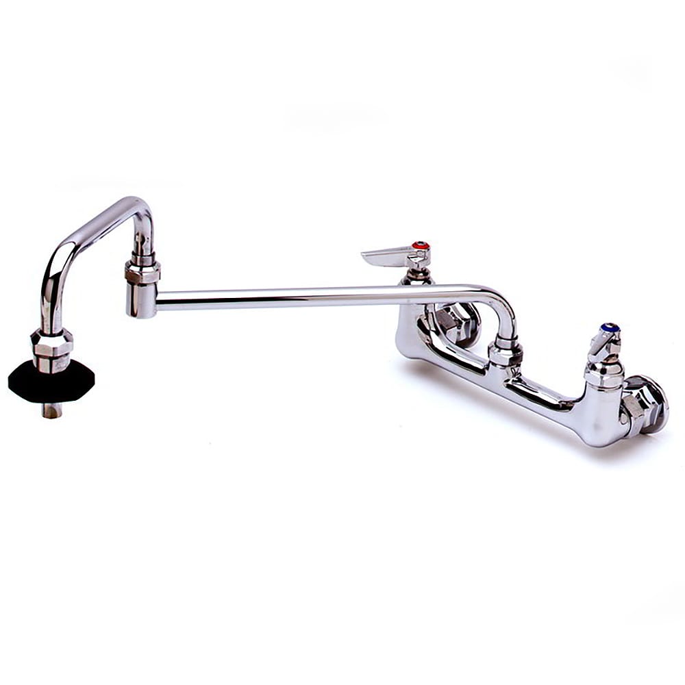T&S B-0597 Splash Mount Pot Filler Faucet w/ 18" Double Jointed Swing Nozzle