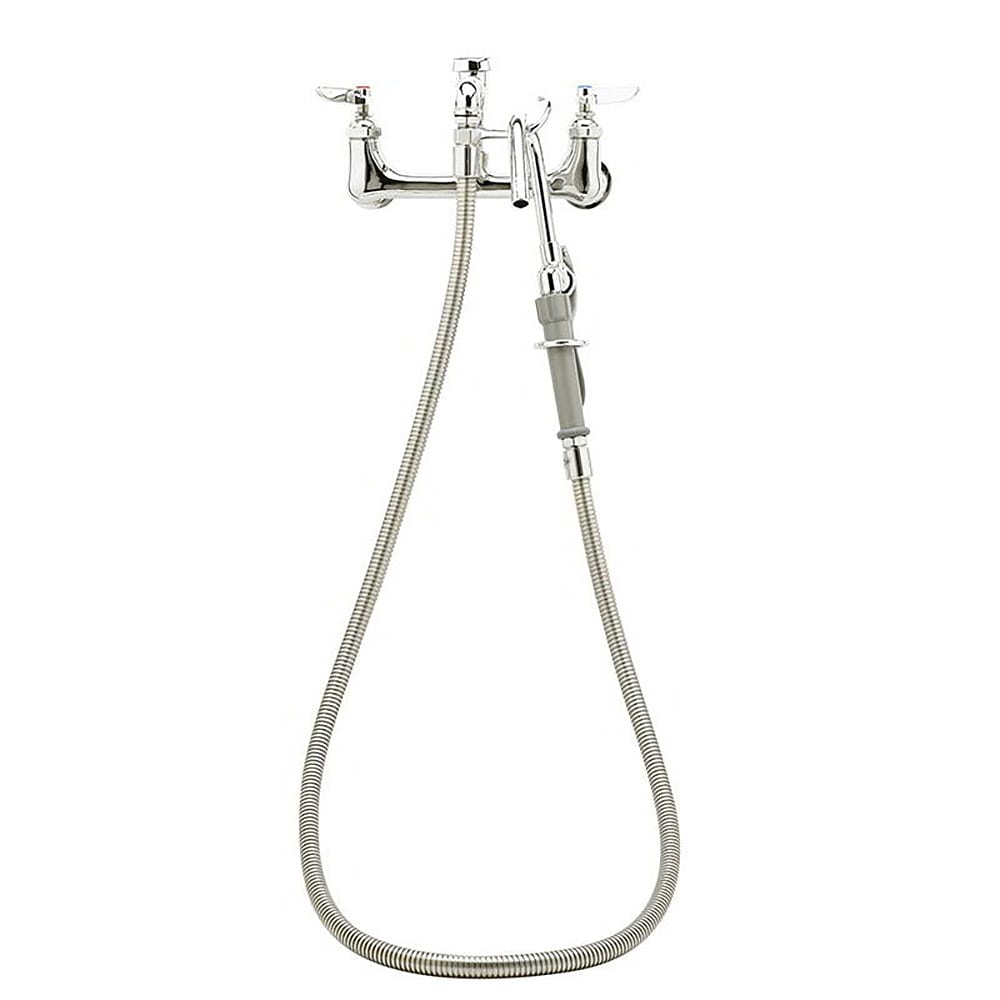 T&S B-0610-JJ Splash Mount Pot Filler Faucet w/ 68" Hose & Hook Nozzle