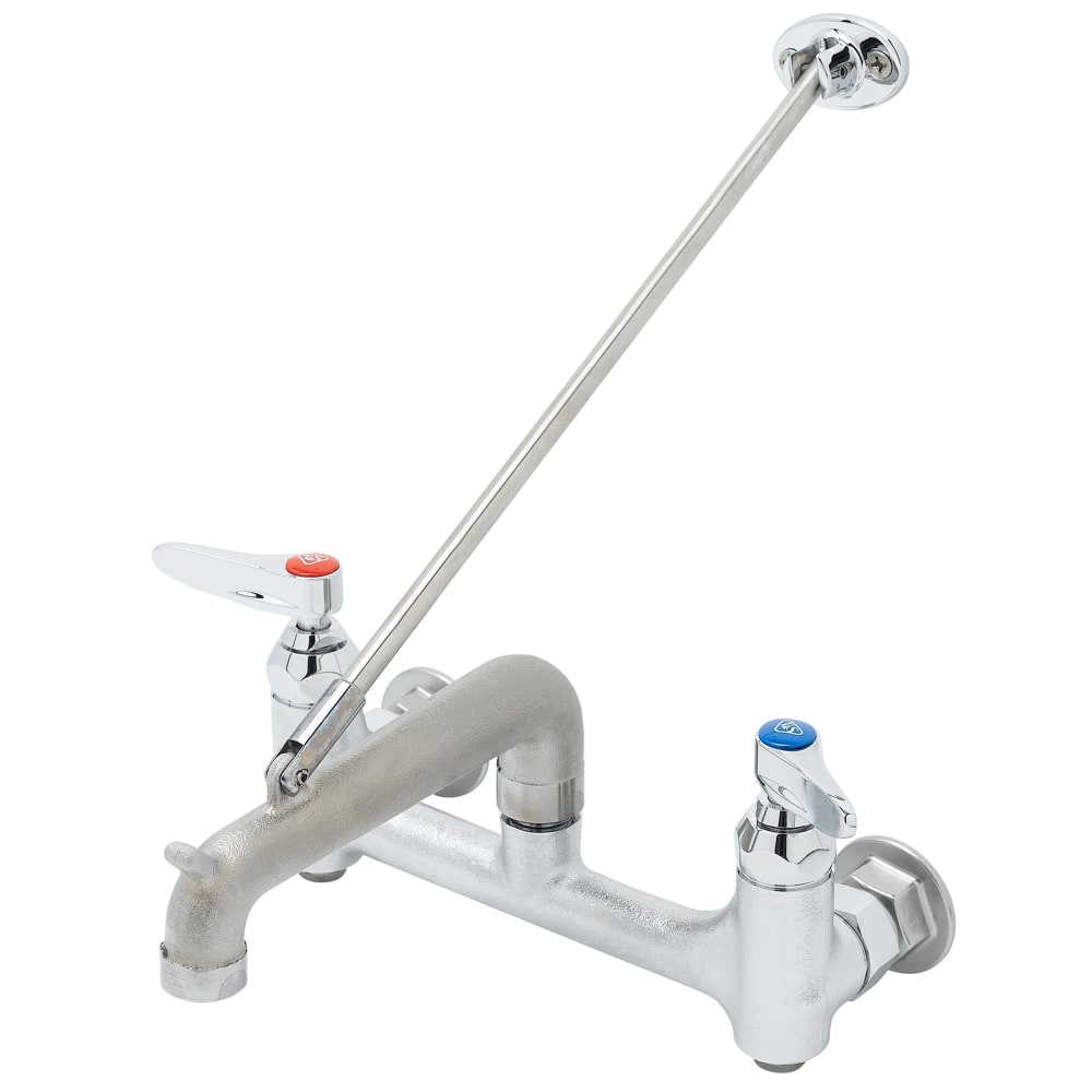 T&S B-0660-BSTR Service Sink Faucet, Adj. 8" Center, Top Support Brace, Rough Chrome