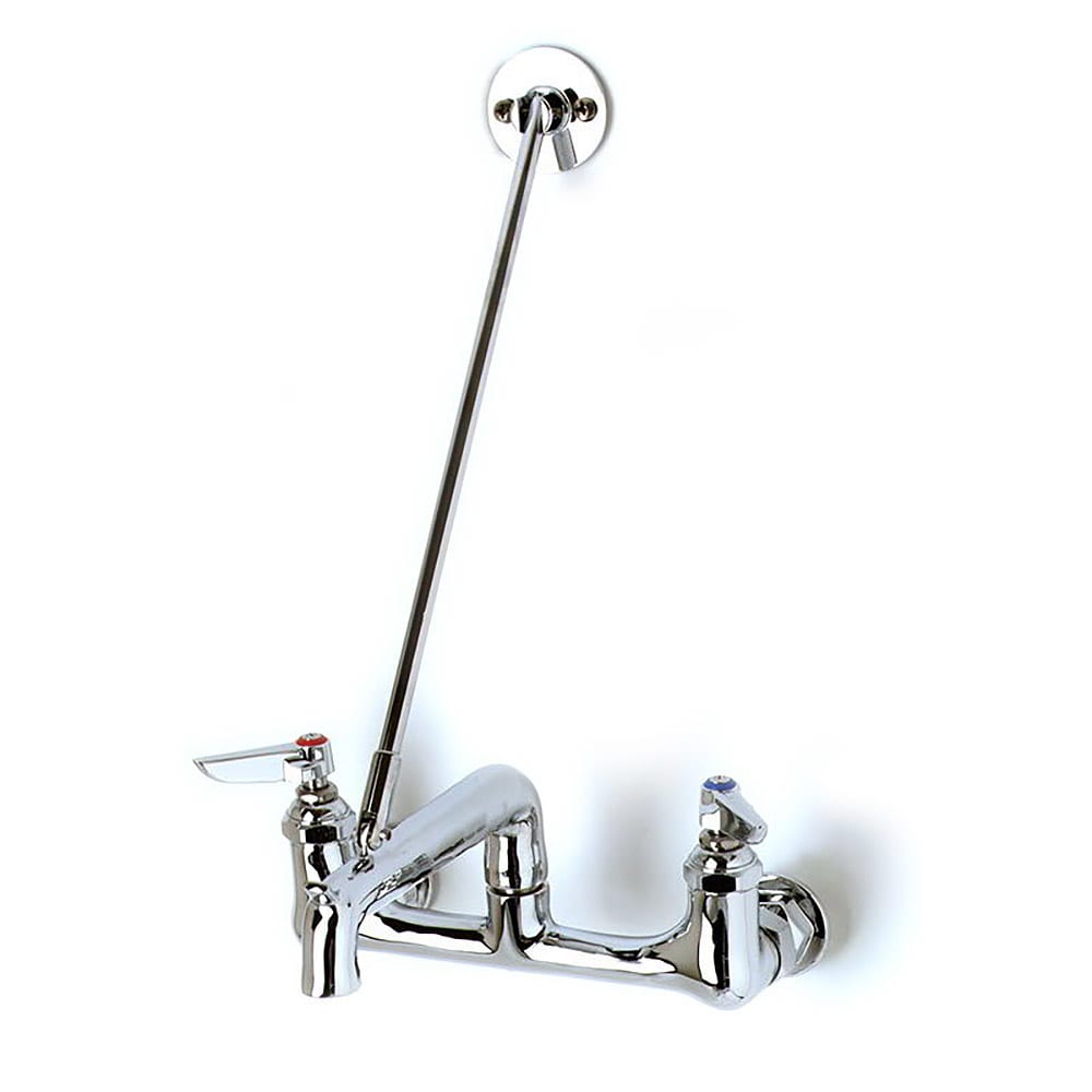 T&S B-0660-POL Service Sink Faucet, 8" Center, Top Support Brace, Polished Chrome