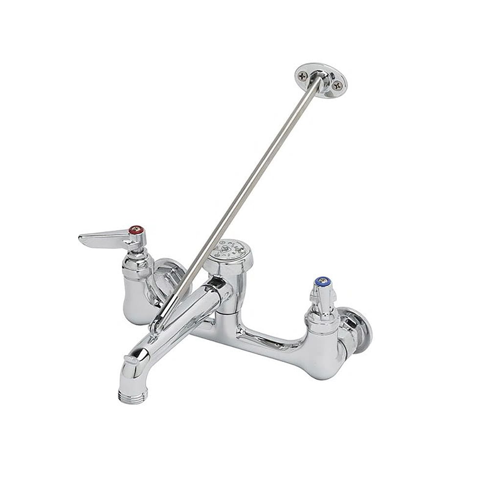 T&S B-0665-POL Service Sink Faucet, Vacuum Breaker Nozzle, Polished Chrome, No Stops