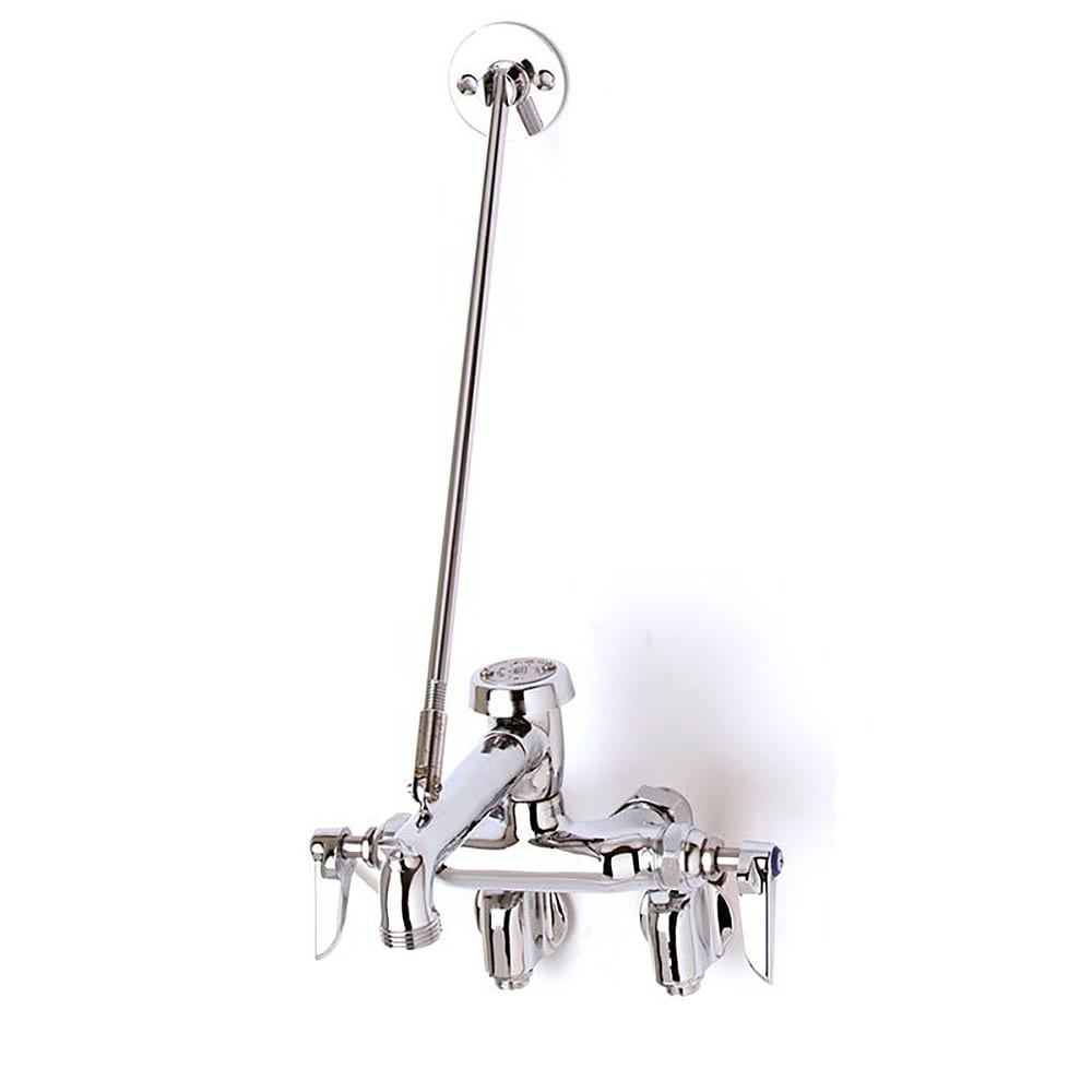 T&S B-0668-POL Service Sink Faucet w/ Adjustable Brace & Vacuum Breaker, Polished