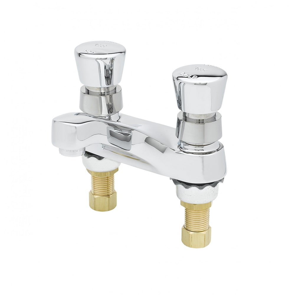 T&S B-0831 Deck Mount Single Metering Faucet w/ Push Button Handles