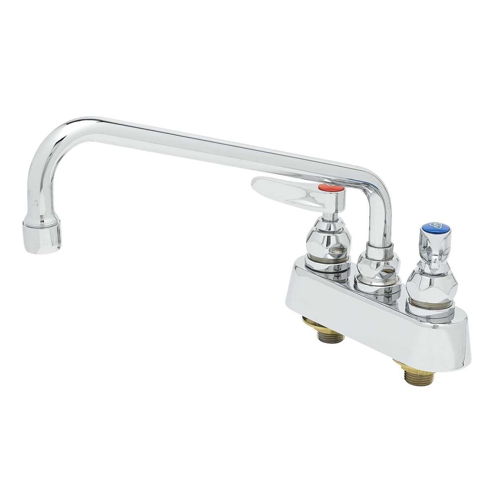 T&S B-1102 Deck Mount Faucet - 10" Swing Spout, 3 1/2" Centers