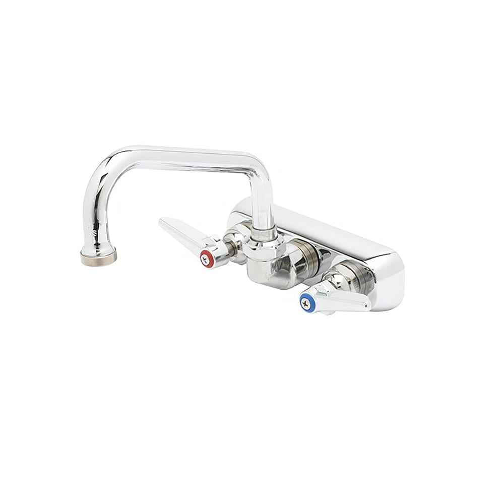 T&S B-1106 Splash Mount Faucet - 8" Swing Spout, 3 1/2" Centers