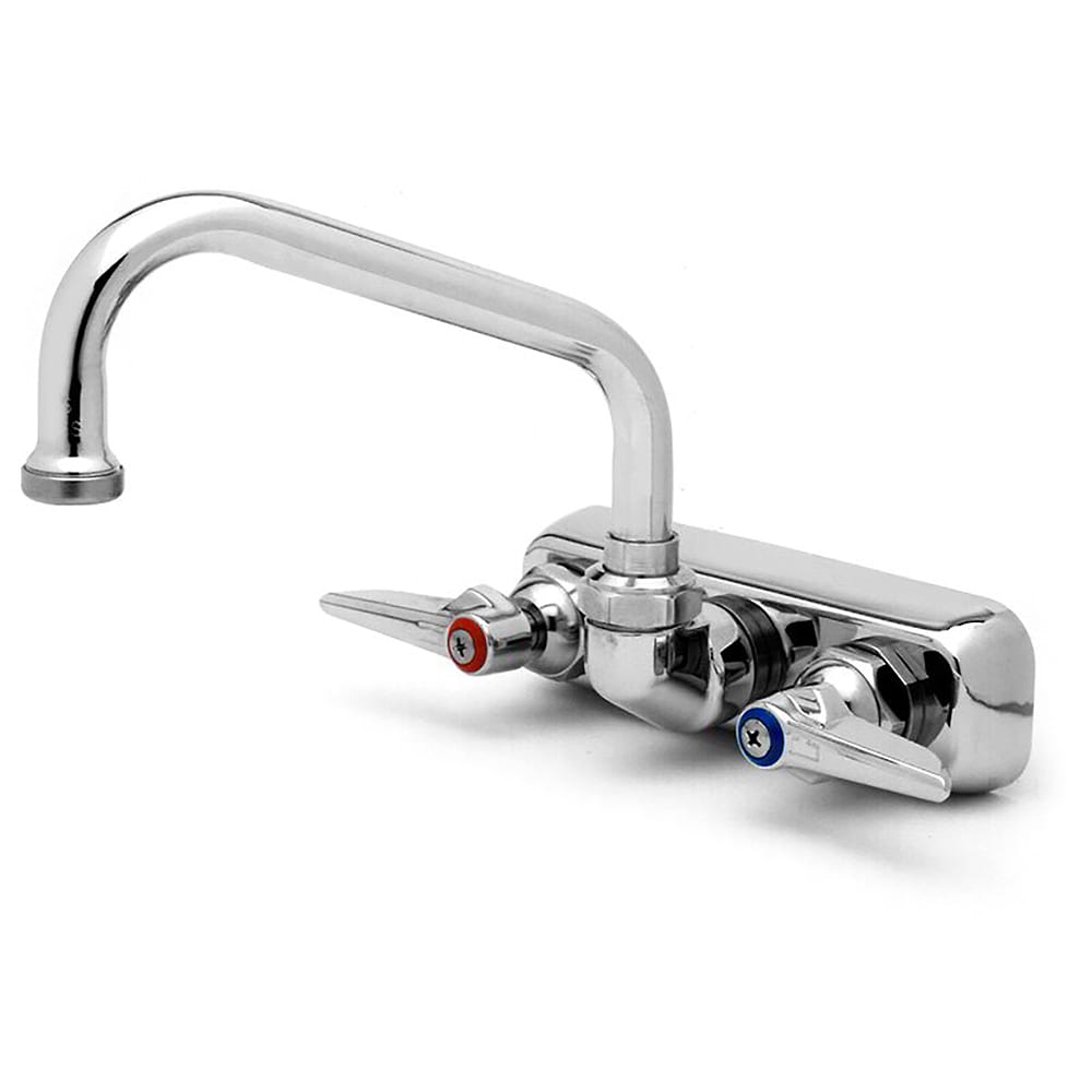 T&S B-1115 Splash Mount Faucet - 6" Swing Spout, 4" Centers