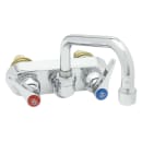 T&S B-1115-XS Splash Mount Faucet - 6" Swing Spout, 4" Centers, For Thicker Surfaces thumbnail 2
