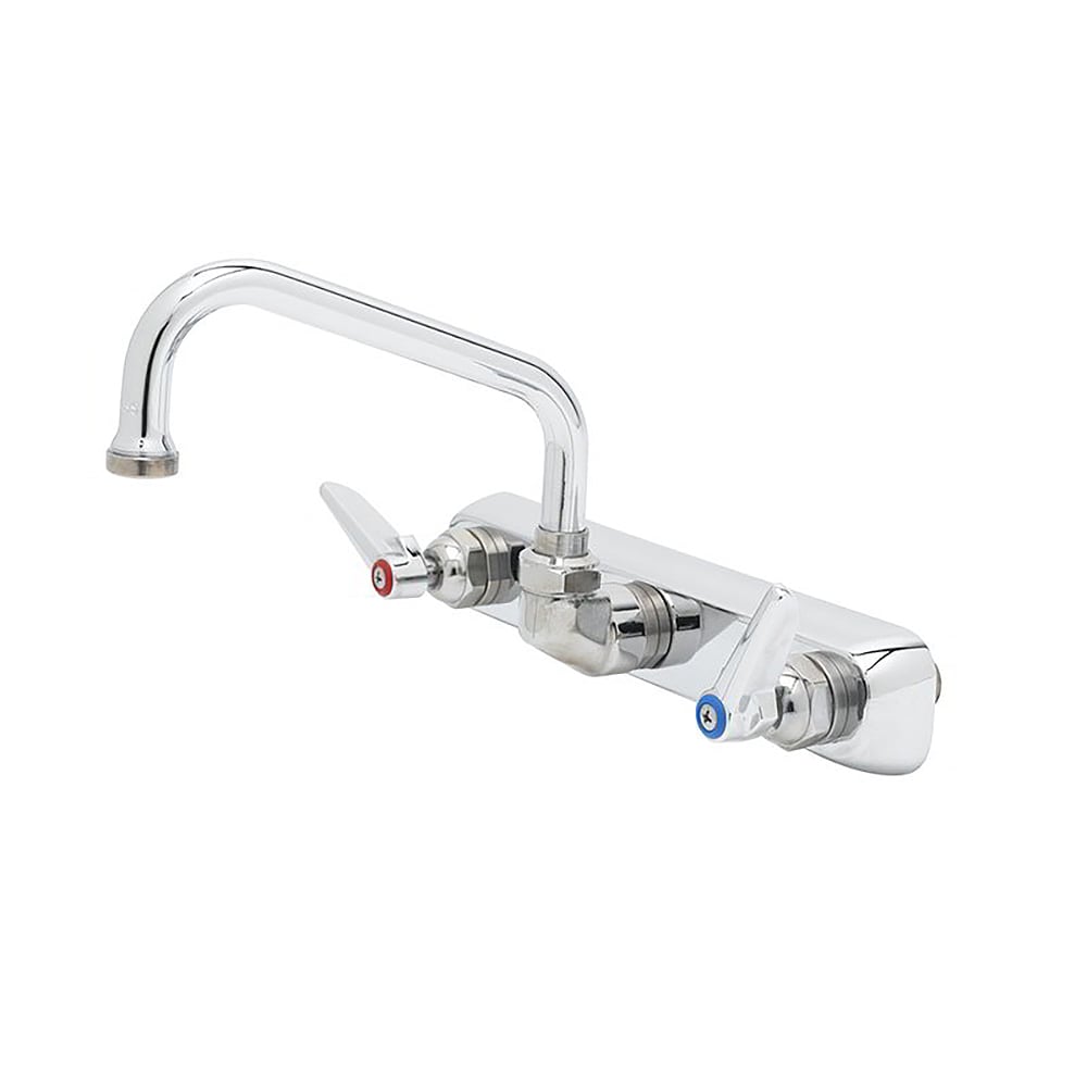 T&S B-1125 Splash Mount Faucet - 6" Swing Spout, 8" Centers