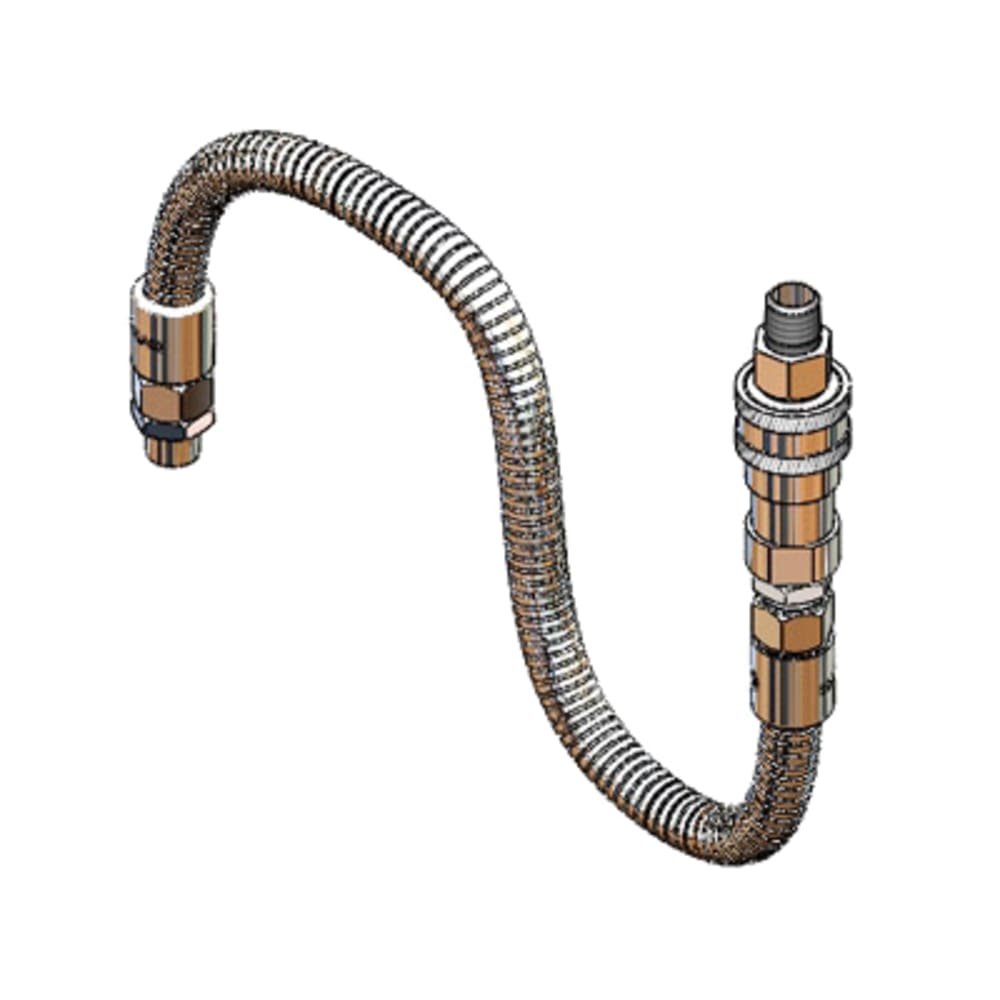 T&S B-1433-03 20" Flex Hose Assembly w/ 3/8" Male/Male Connections - 3/8" Male Connections