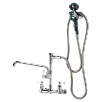 T&S B-2308 13 9/10"H Wall Mount Pre Rinse Faucet - 1.15 GPM, Base with Nozzle thumbnail 2