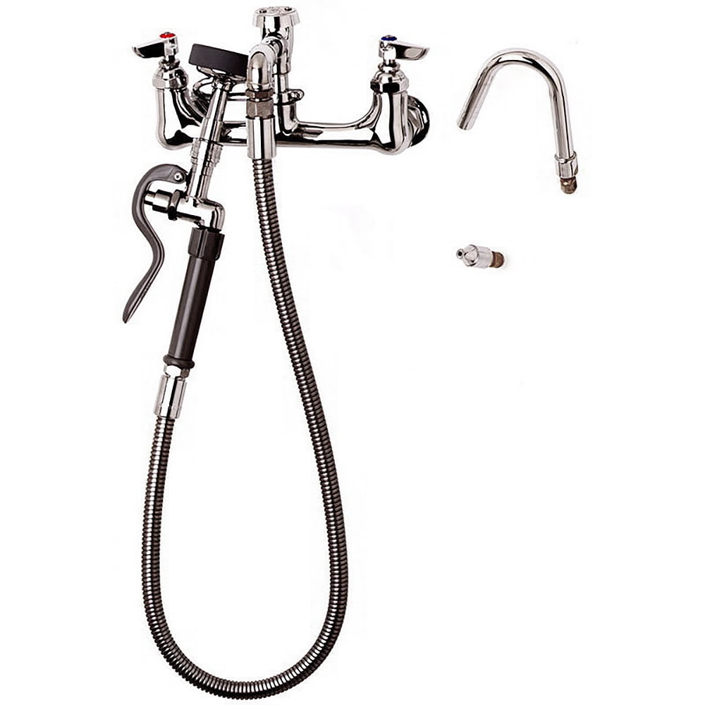 T&S B-2312 Wall Mount Pot Filler Faucet w/ 44" Hose & Hook Nozzle