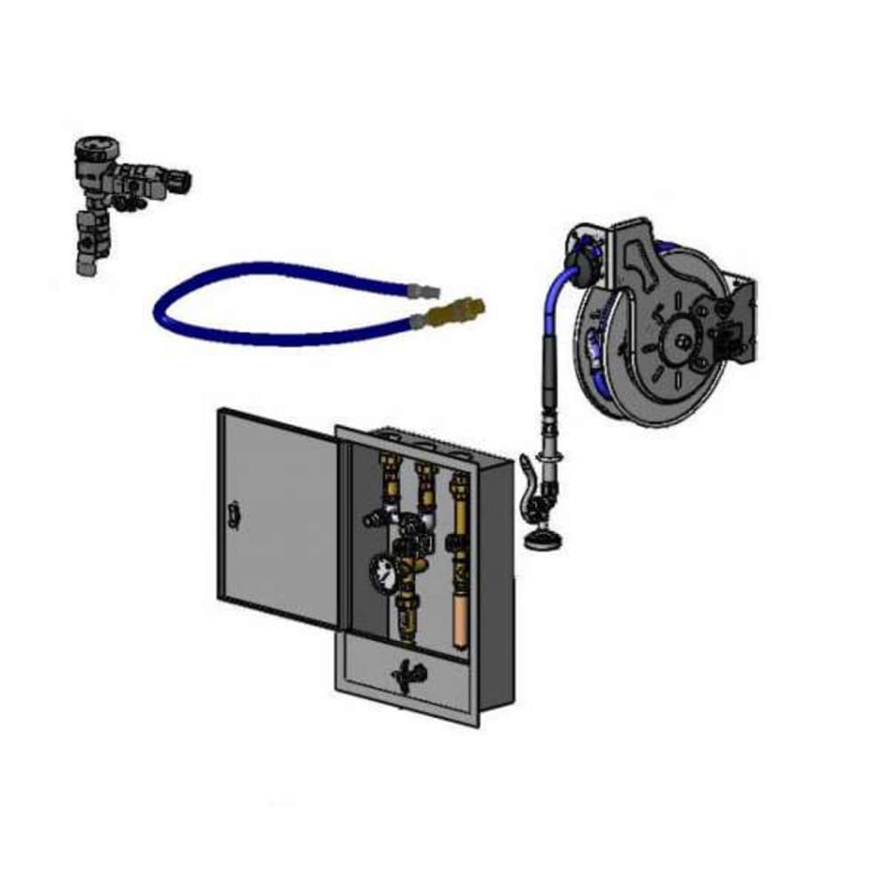 T&S B-2339-7132MVBH 35 ft Open Hose Reel Assembly w/ Rinse Control Cabinet - 1/2" NPT