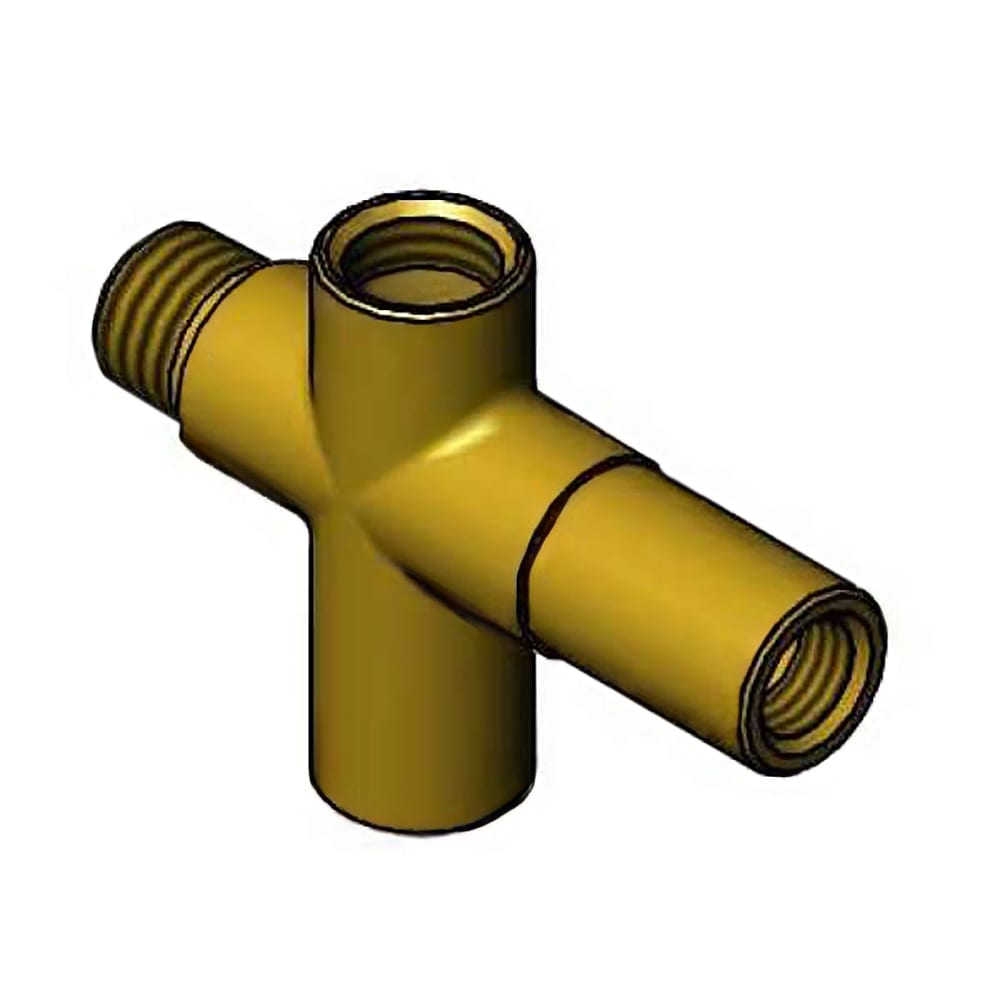 T&S B-2339-TEE Thermometer Tee, Unplated Forged Brass