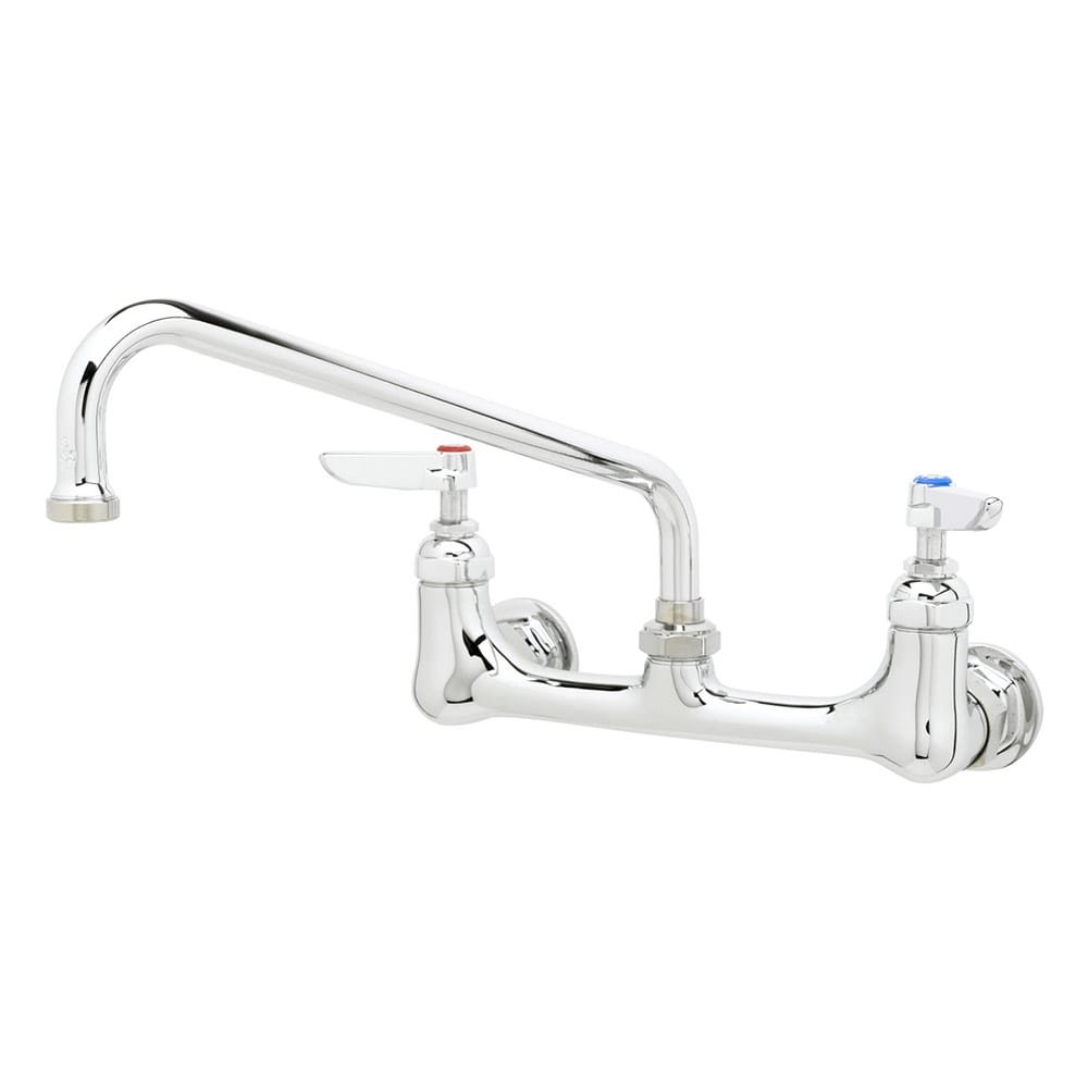 T&S B-2342 Splash Mount Faucet - 10" Swing Spout, 8" Centers