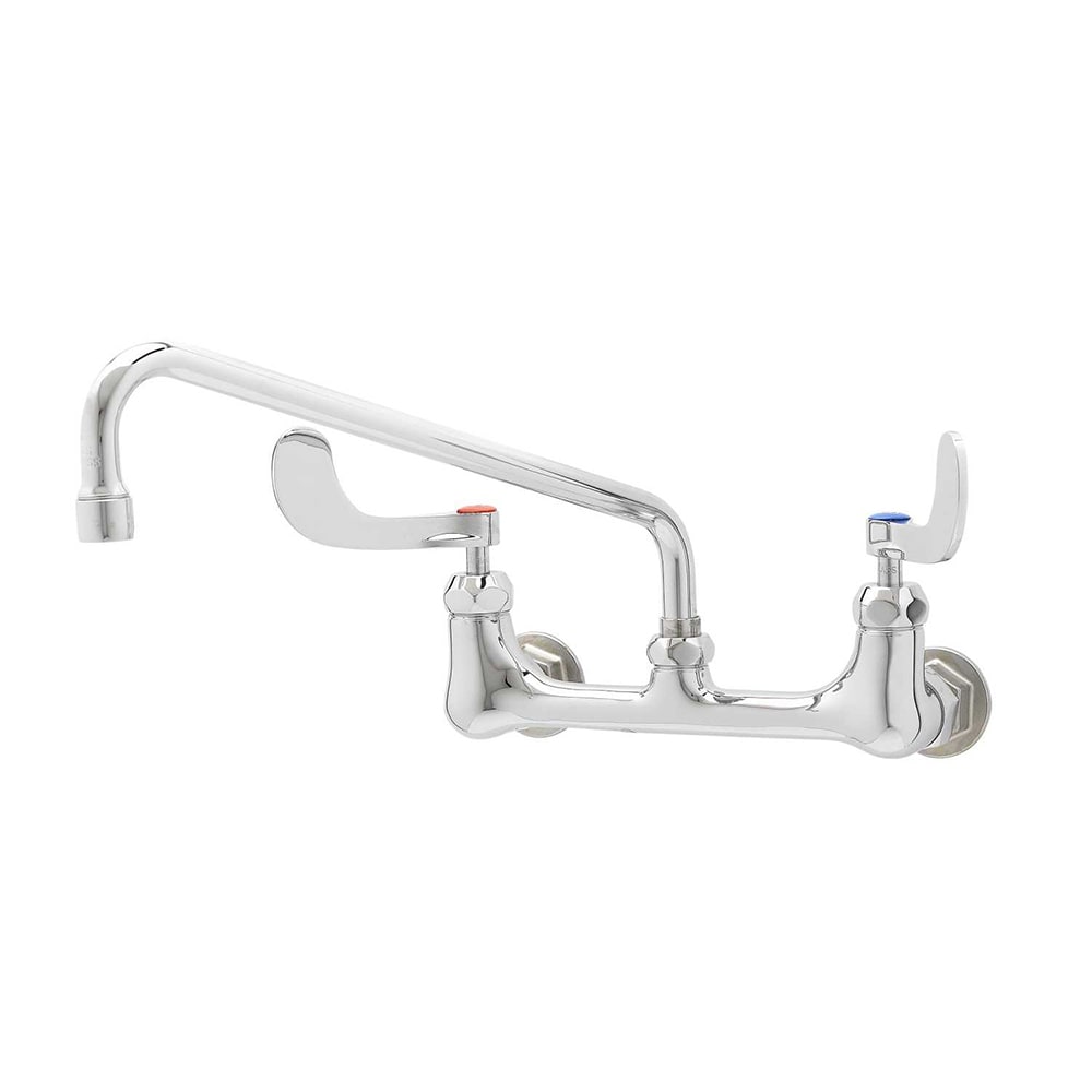 T&S B-2463 Wall Mount Double Pantry Faucet w/ 12" Swing Nozzle & 4" Wrist Action Handles