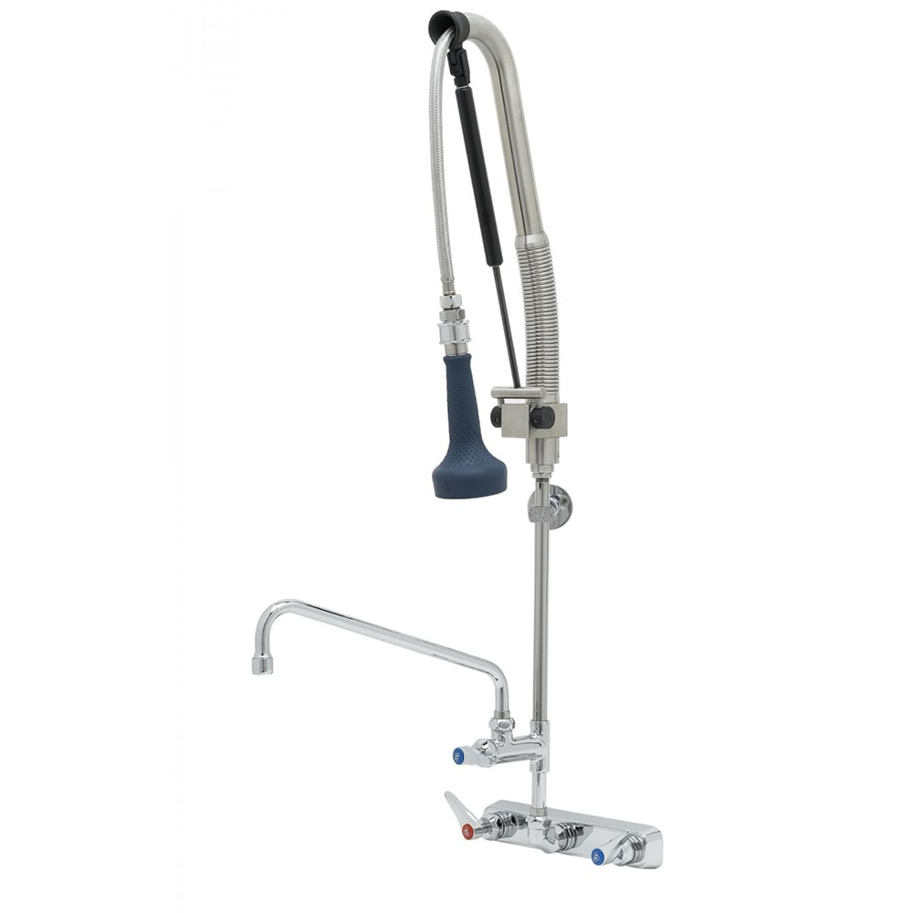 T&S B-5125-12-CRB8P 38 1/2"H Wall Mount Pre Rinse Faucet - 1 7/100 GPM, Base with Nozzle