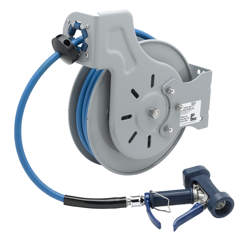 T&S B-7232-05 Open Hose Reel w/ 35 ft Hose, 3/8" ID & Front Trigger Water Gun