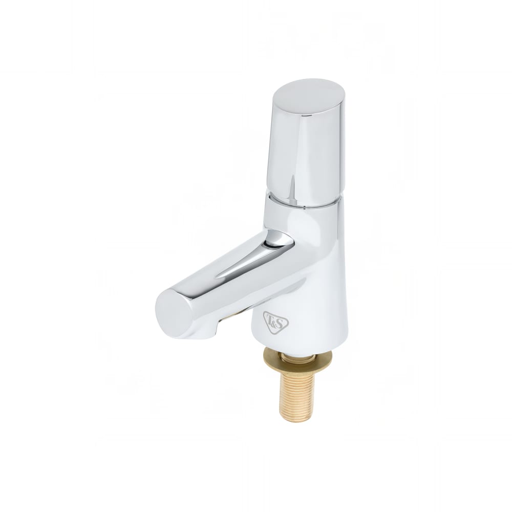 T&S BP-0723 Deck Mount Lavatory Faucet w/ Self Closing Handle - 0.5 gpm Spray Outlet, Single Hole