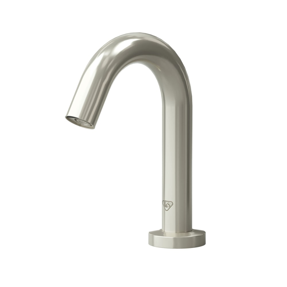 T&S ECW-3150-BN WaveCrest Deck Mount Electronic Faucet - Single Hole, Gooseneck, Battery Operated, Brushed Nickel