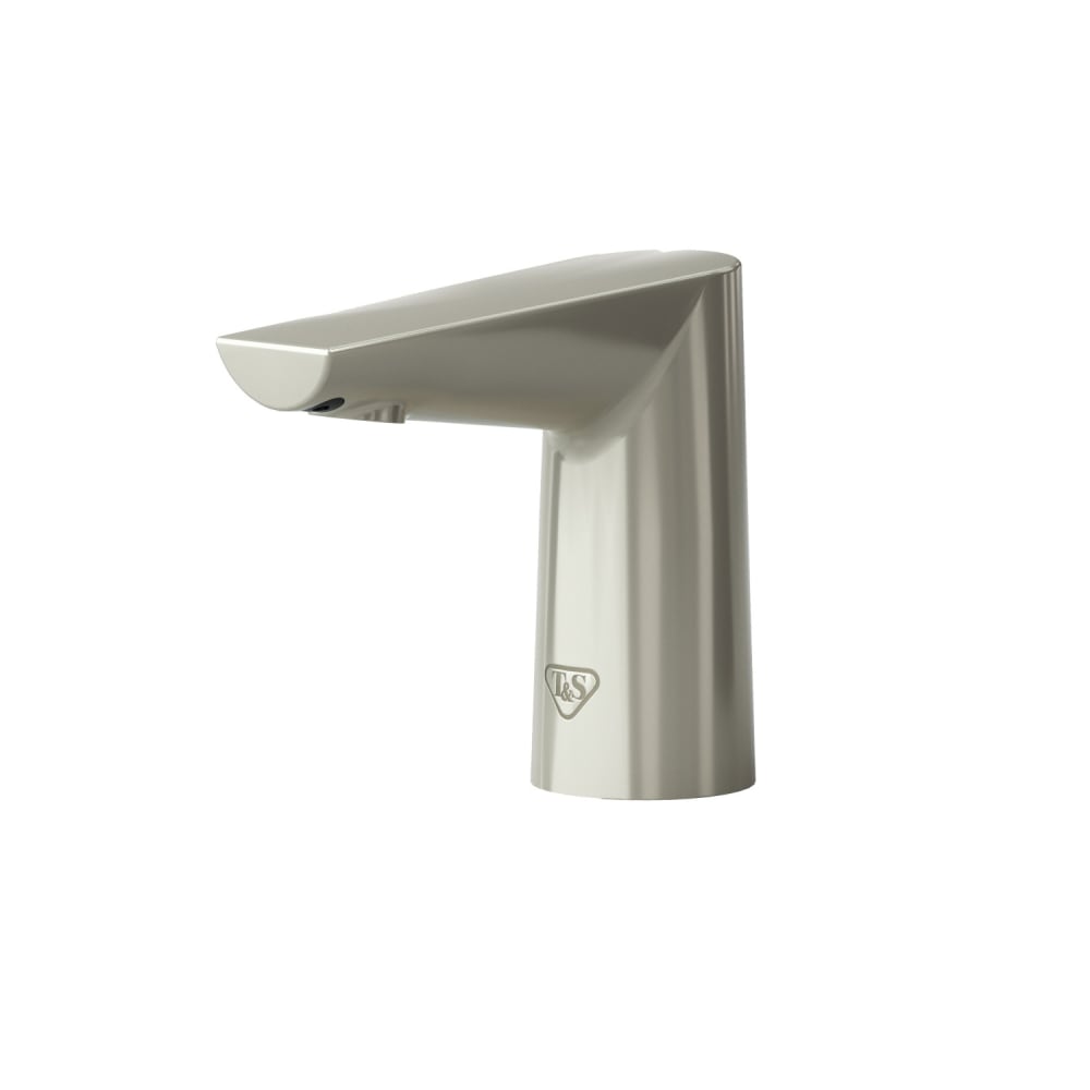 T&S ECW-3152-BN WaveCrest Deck Mount Electronic Faucet - Single Hole, Fixed Spout, Battery Operated, Brushed Nickel