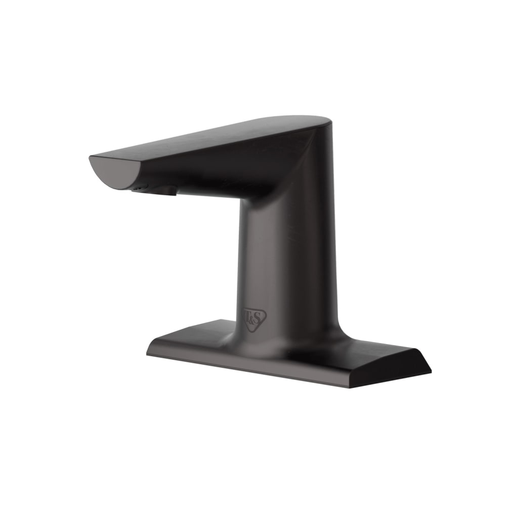 T&S ECW-3153-MB WaveCrest Deck Mount Electronic Faucet - 4" Centerset, Fixed Spout, Battery Operated, Matte Black