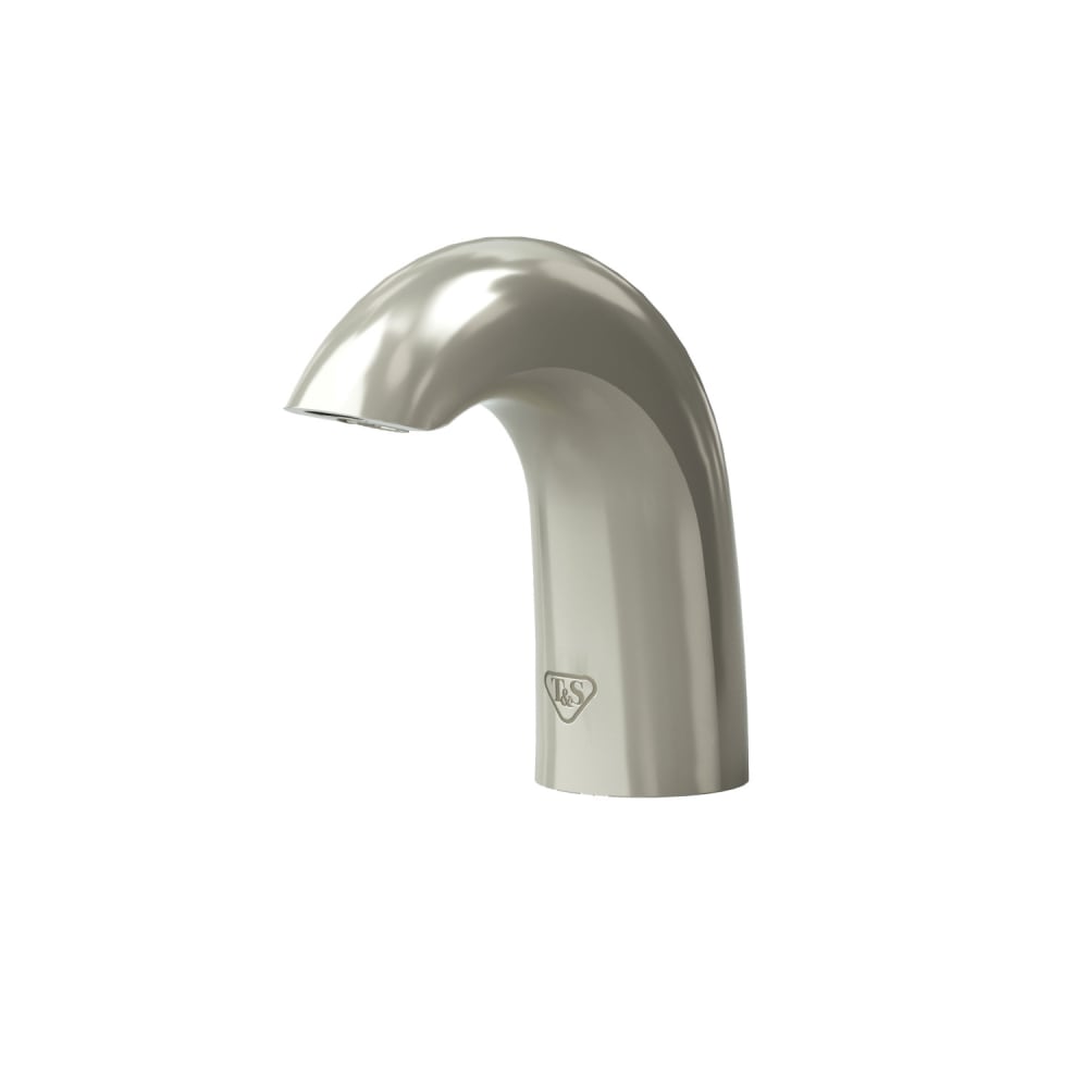 T&S ECW-3172-BN WaveCrest Deck Mount Electronic Faucet - Single Hole, Fixed Spout, Battery Operated, Brushed Nickel