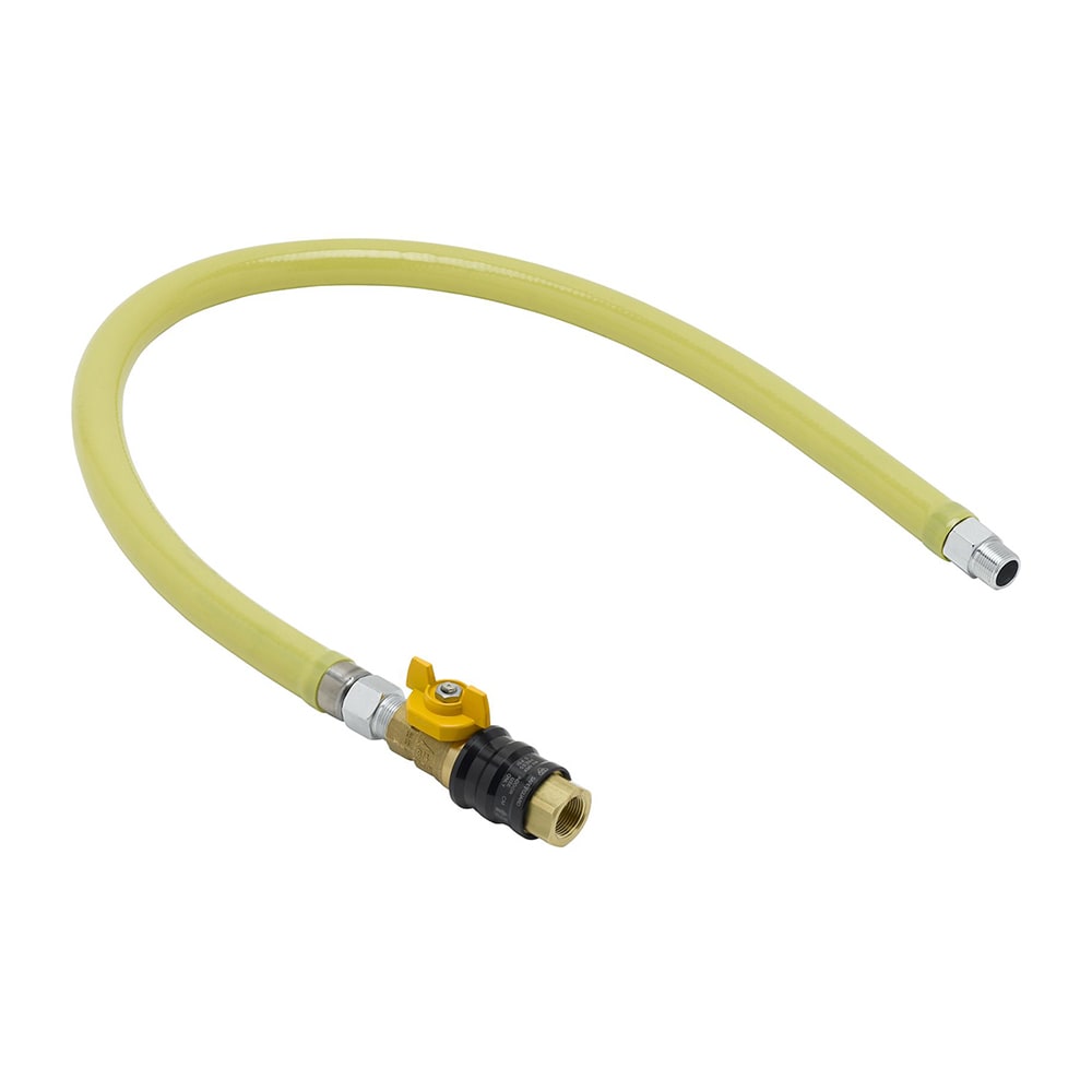 T&S HG-4D-36G 36" Gas Connector Hose w/ Quick Disconnect & 90° elbow