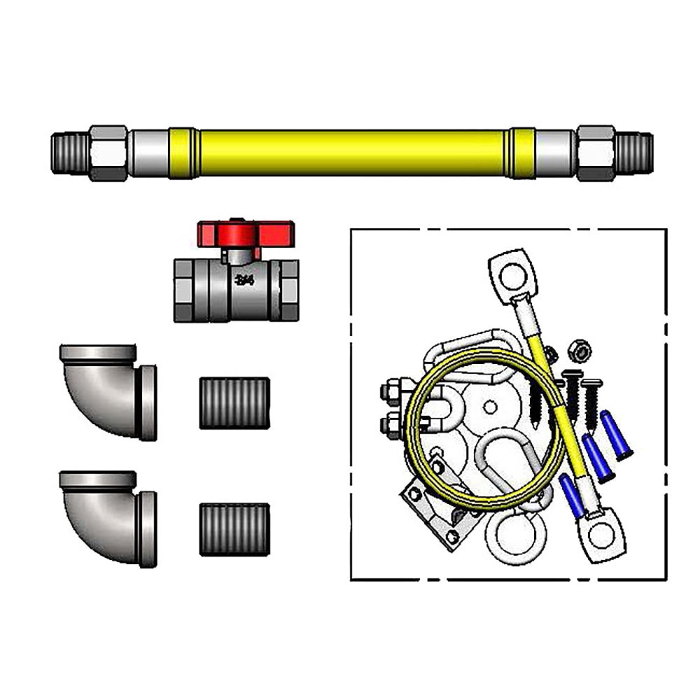T&S HG-4E-48-FF 48" Gas Hose w/ Quick Disconnect - 3/4" NPT