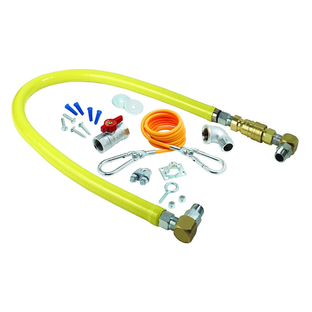 T&S HG-4F-24SK 24" Gas Connector Kit w/ Quick Disconnect, (2) SwiveLink Swivels & (1) 90° Elbow - 1 1/4" Connection