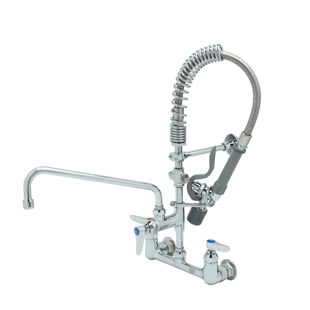T&S MPY-8WLN-12-4C 20 15/16"H Wall Mount Pre Rinse Faucet - 13/20 GPM, Base with Nozzle