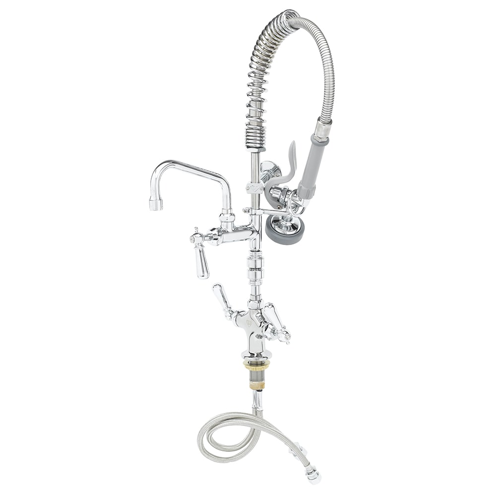 T&S MPZ2DCV06CR 23 13/16"H Deck Mount Pre Rinse Faucet - 1.15 GPM, Base with Nozzle