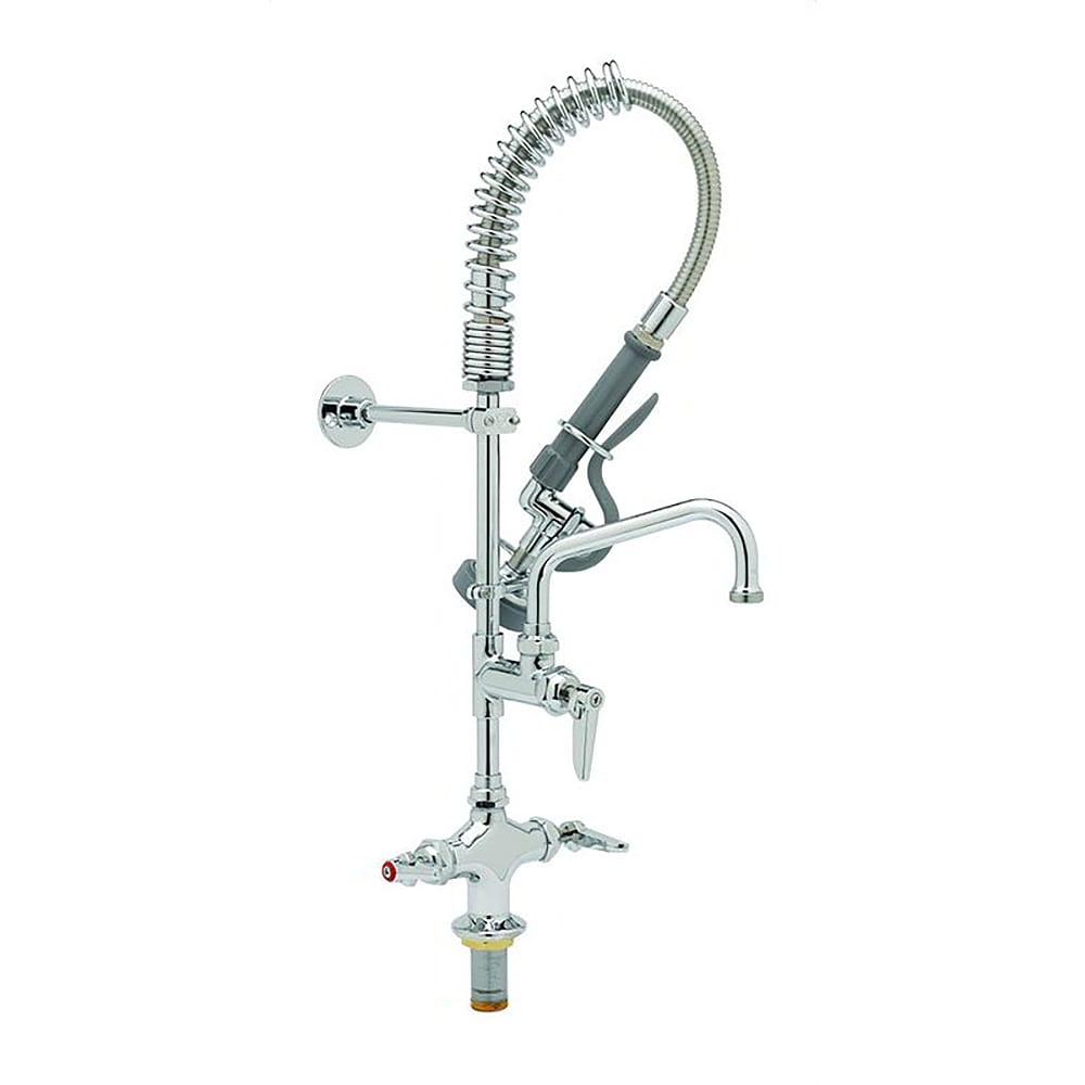 T&S MPZ2DLN08CR 23 13/16"H Deck Mount Pre Rinse Faucet - 1.15 GPM, Base with Nozzle