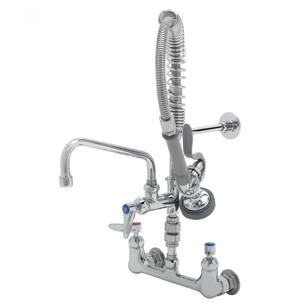 T&S MPZ2DLV08CR 23 13/16"H Deck Mount Pre Rinse Faucet - 1.15 GPM, Base with Nozzle