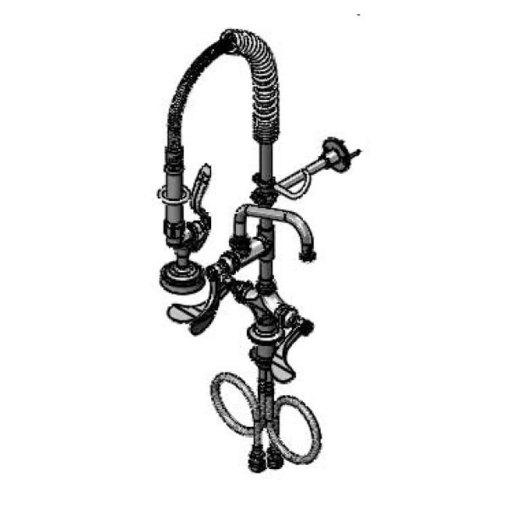 T&S MPZ2DWN08 24 13/16"H Deck Mount Pre Rinse Faucet - 1.15 GPM, Base with Nozzle