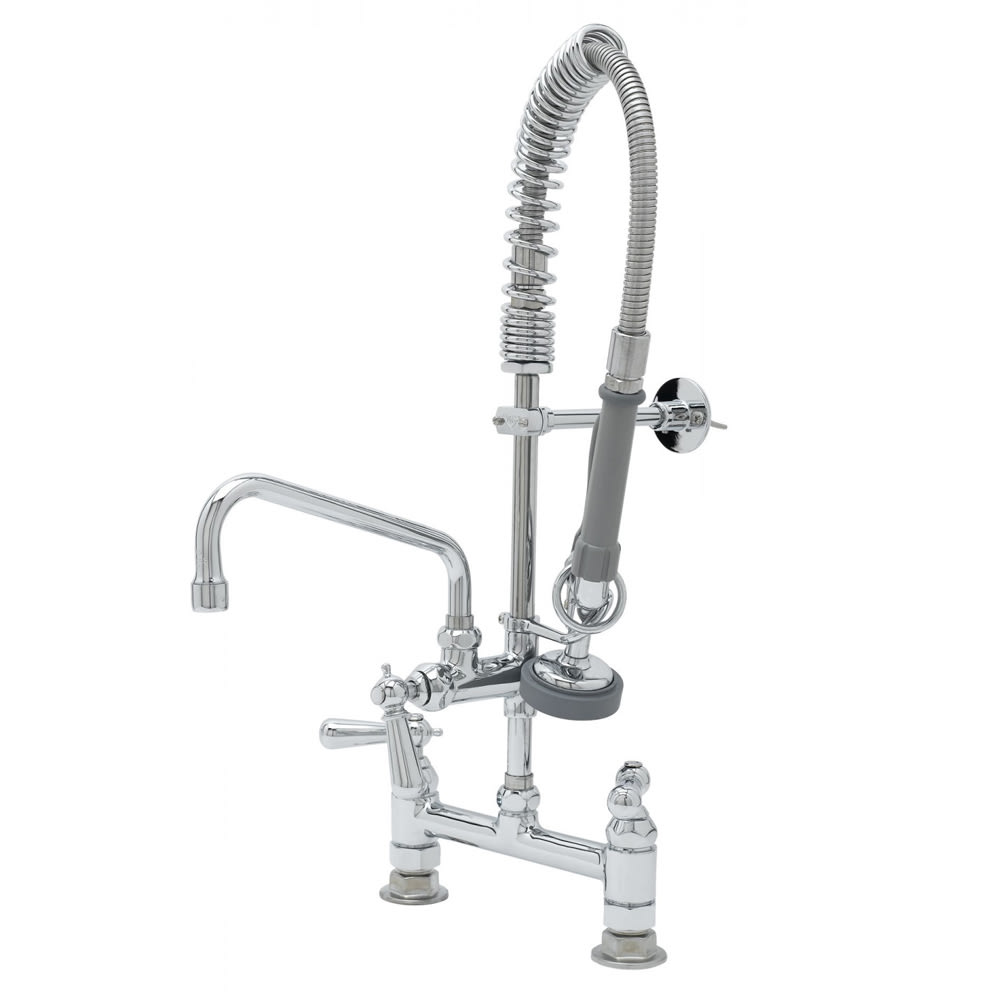 T&S MPZ8DCN08 24 9/16"H Deck Mount Pre Rinse Faucet - 1.15 GPM, Base with Nozzle