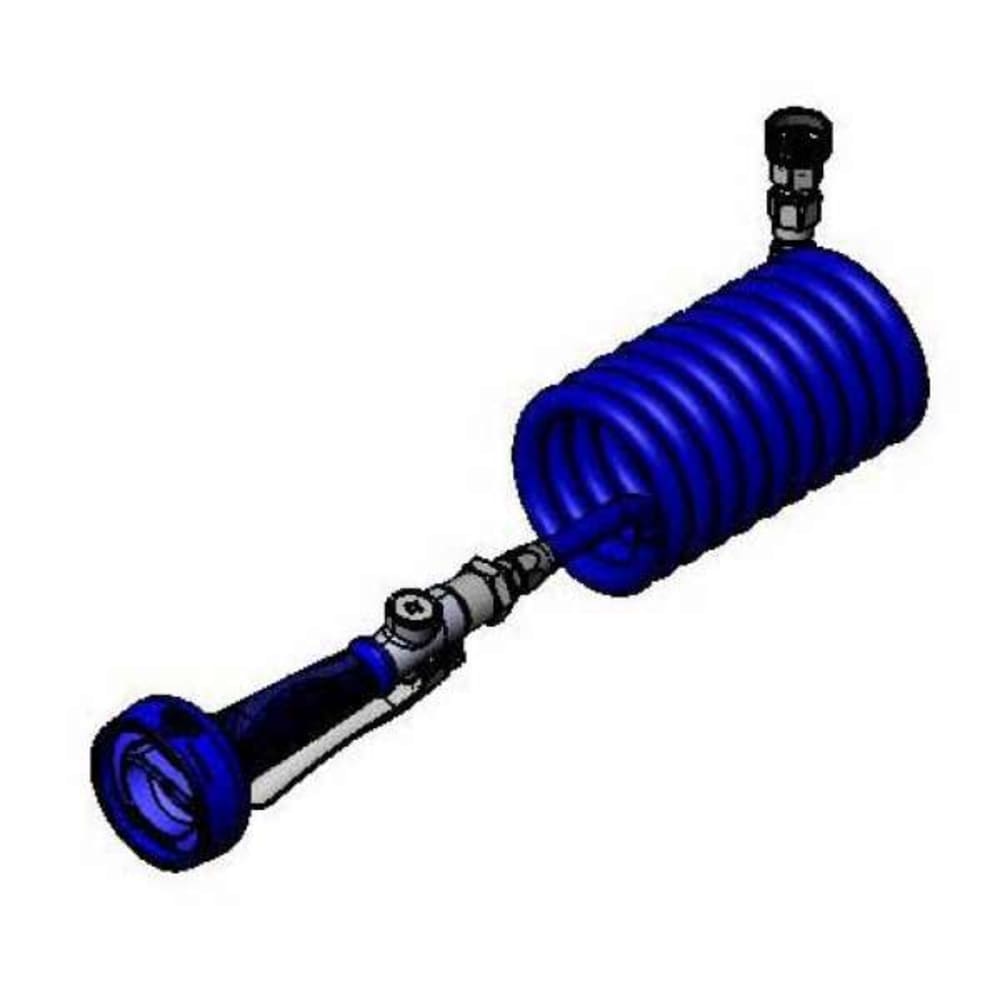 T&S PJ-108H-CH01 Hi Flow Jet Spray w/ Blue Coiled Polyurethane Hose