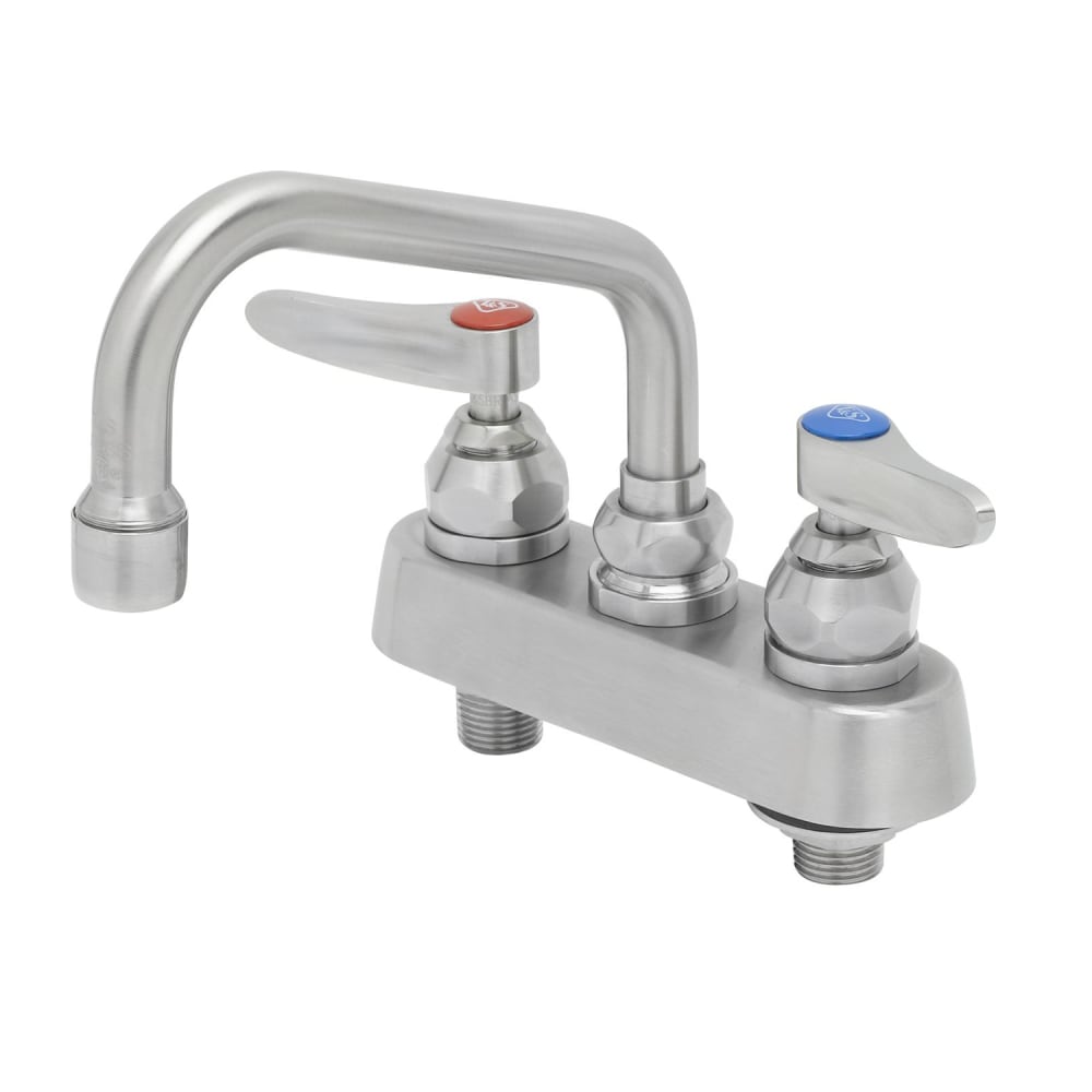 T&S S-1110 Deck Mount Faucet - 6" Swing Spout, 4" Centers