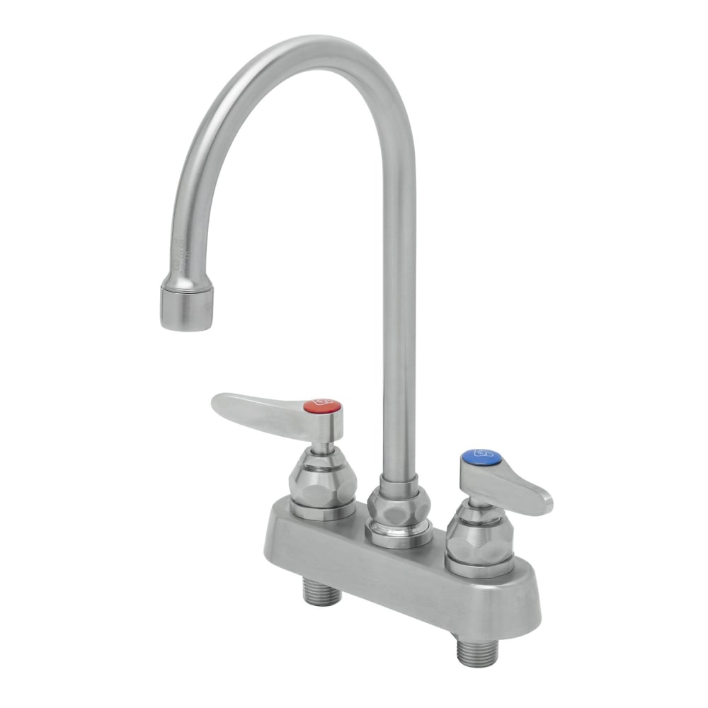 T&S S-1141 Deck Mount Faucet - 6" Swivel Gooseneck Spout, 4" Centers