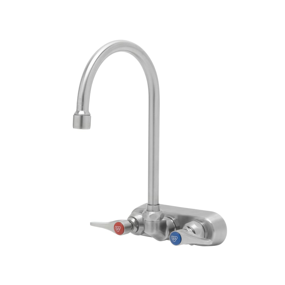 T&S S-1146 Splash Mount Faucet - 6" Swivel Gooseneck Spout, 8" Centers
